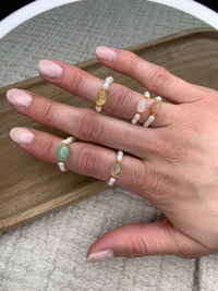 Ring Süßwasserperle mit Edelstein