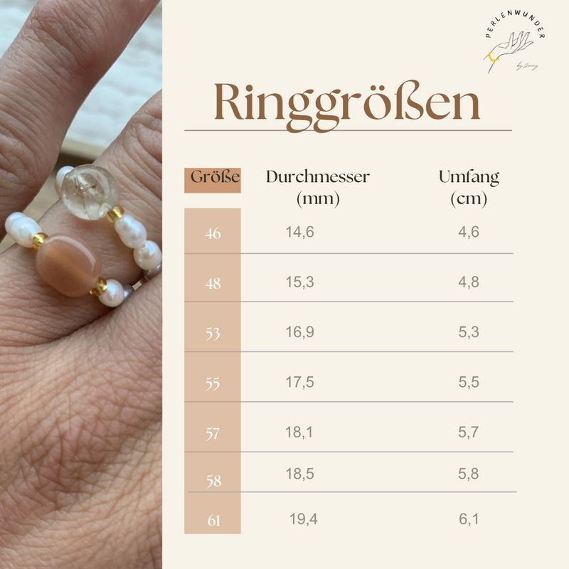 Ring Süßwasserperle mit Edelstein